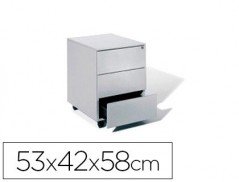 ARMARIO METALICA ROCADA COM TRES GAVETAS SERIE STORE 53X42X5