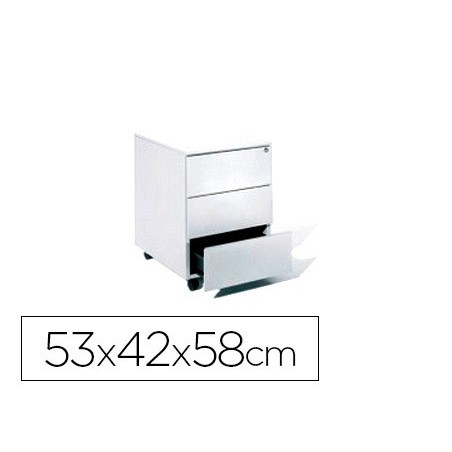 ARMARIO METALICA ROCADA COM TRES GAVETAS SERIE STORE 58X40X5