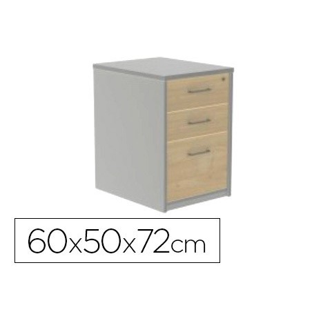 ARMARIO ROCADA COM TRES GAVETAS SERIE STORE 60X50X72 CM ACAB