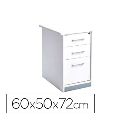 ARMARIO ROCADA COM TRES GAVETAS SERIE STORE 60X50X72 CM ACAB