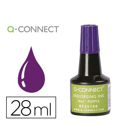 TINTA PARA ALMOFADA Q-CONNECT VIOLETA FRASCO 28 ML