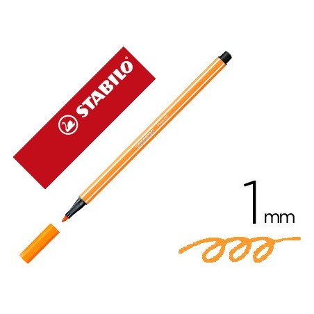 MARCADOR STABILO AGUARELAVEL PEN 68 LARANJA NEON 1 MM