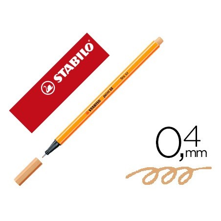 10un MARCADOR STABILO PONTA DE FIBRA POINT 88 OCRE 0,4 MM