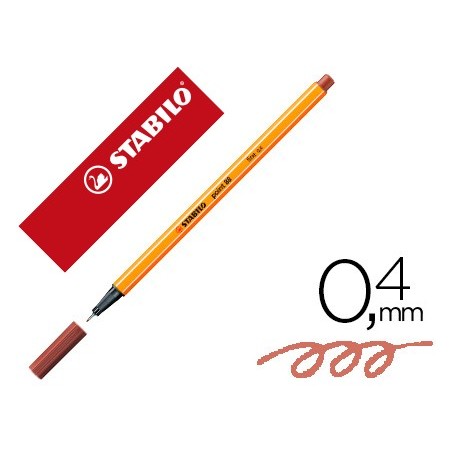 10un MARCADOR STABILO PONTA DE FIBRA POINT 88 SIENA TOSTADO