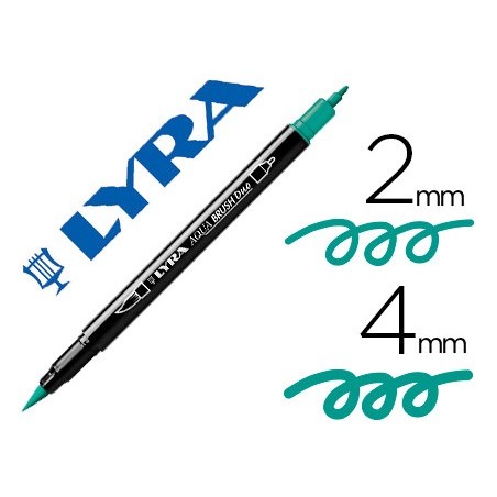 10un MARCADOR LYRA AQUA BRUSH AGUARELAVEL DUPLA PONTA FINA E