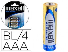 PILHA MAXELL ALCALINA 1.5 V TIPO AAA LR03 BLISTER DE 4 UNIDA