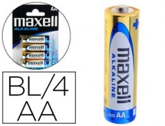 PILHA MAXELL ALCALINA 1.5 V TIPO AA LR06 BLISTER DE 4 UNIDAD