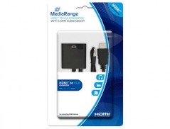 CABO HDMI A VGA JACK 3.5 MM MEDIARANGE PRETO
