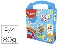 PINTURA A DEDOS MAPED COLOR PEPS CAIXA DE 4 BOTES CORES SORT