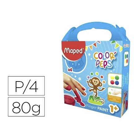 PINTURA A DEDOS MAPED COLOR PEPS CAIXA DE 4 BOTES CORES SORT