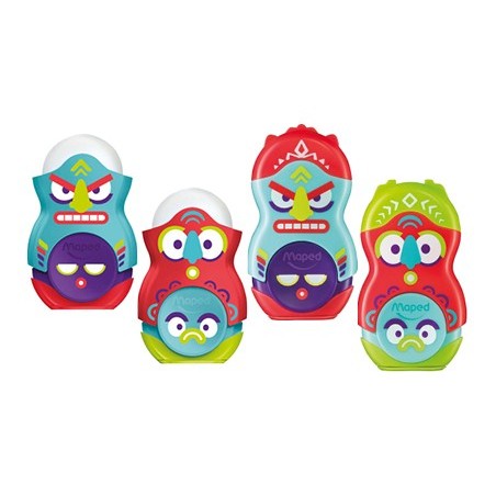 24un APARA LAPIS PLASTICO MAPED LOOPY TOTEM PLASTICO 1 USO C