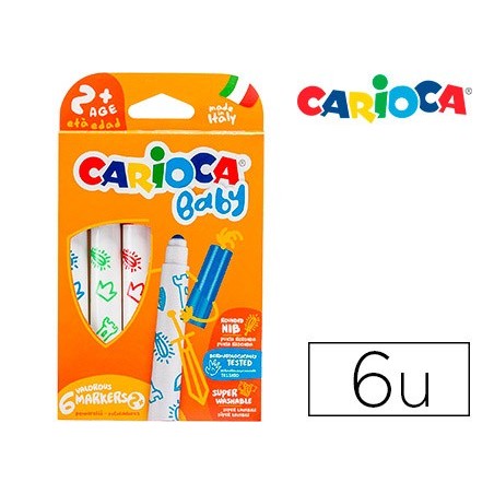 MARCADOR CARIOCA BABY 2 ANOS CAIXA 6 CORES SORTIDAS