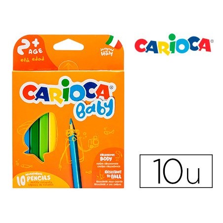 LAPIS DE CORES CARIOCA BABY 2 ANOS CAIXA DE 10 CORES SORTIDO