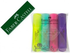 MARCADOR FABER FLUORESCENTE 1546 COR PASTEL ESTOJO 4 UNIDADE