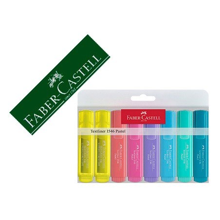 MARCADOR FABER FLUORESCENTE 1546 COR PASTEL ESTOJO 8 UNIDADE