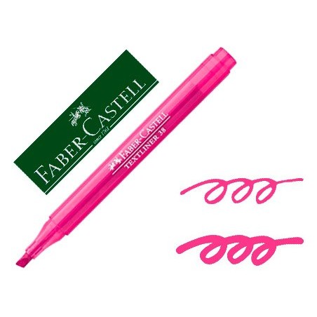 10un MARCADOR FABER FLUORESCENTE TEXTLINER 38 ROSA