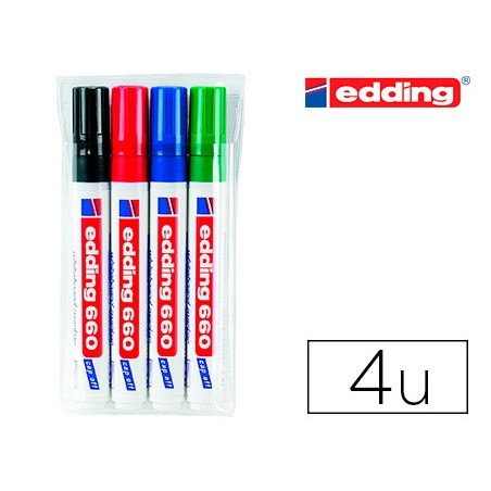 MARCADOR EDDING PARA QUADRO BRANCO 660 BLISTER DE 4 UNIDADES