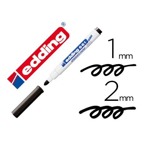 10un MARCADOR EDDING PARA QUADRO BRANCO 661 COR PRETO PONTA