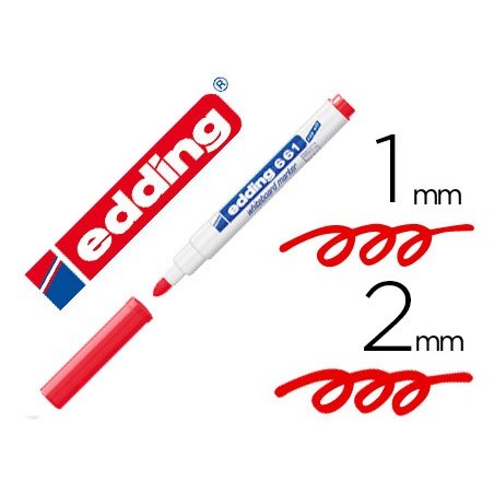 10un MARCADOR EDDING PARA QUADRO BRANCO 661 COR VERMELHO PON