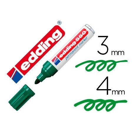 10un MARCADOR EDDING PONTA FIBRA PERMANENTE 550 VERDE N. 4 P