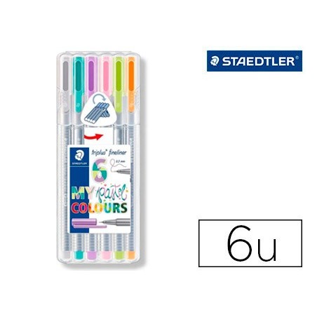 MARCADOR STAEDTLER TRIPLUS FINELINER MY PASTEL ESTOJO DE 6 U