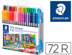 MARCADOR STAEDTLER DUPLA PONTA DE FIBRA 3200 ESTOJO DE 72 UN