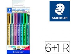 MARCADOR STAEDTLER METALICO 8323 BLISTER DE 6 UNIDADES CORES