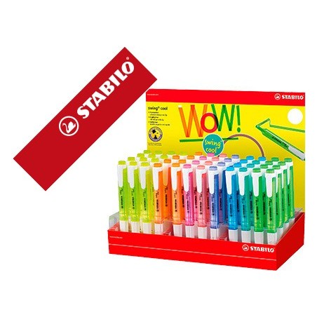 MARCADOR STABILO FLUORESCENTE SWING COOL EXPOSITOR DE 48 UNI