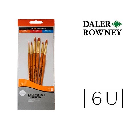 PINCEIS DALER ROWNEY SIMPLY ART CABO DOURADO BLISTER DE 6 UN