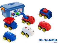 JOGO DIDATICO MINILAND COM 10 VEICULOS PROFESSIONAIS FLEXIVE