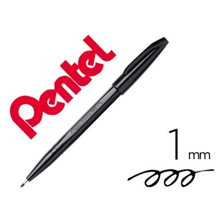 12un CANETA PENTEL COM PONTA DE FIBRA SIGN PEN NA COR PRETO