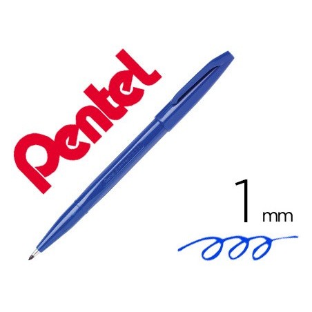 12un CANETA PENTEL COM PONTA DE FIBRA SIGN PEN NA COR AZUL