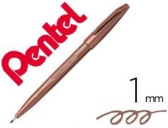 12un CANETA PENTEL COM PONTA DE FIBRA SIGN PEN NA COR CASTAN
