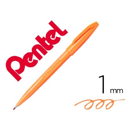 12un CANETA PENTEL COM PONTA DE FIBRA SIGN PEN NA COR LARANJ