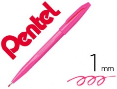 12un CANETA PENTEL COM PONTA DE FIBRA SIGN PEN NA COR ROSA