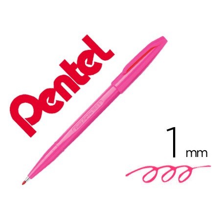 12un CANETA PENTEL COM PONTA DE FIBRA SIGN PEN NA COR ROSA