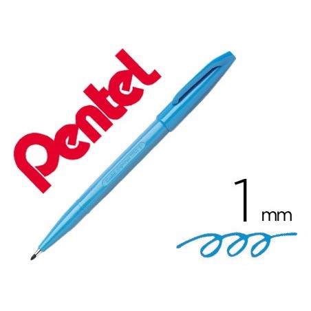 12un CANETA PENTEL COM PONTA DE FIBRA SIGN PEN NA COR AZUL C
