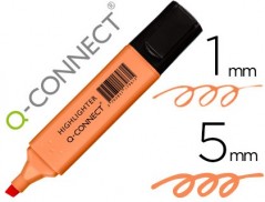 10un MARCADOR Q-CONNECT FLUORESCENTE PASTEL LARANJA PONTA BI