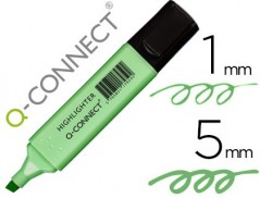 10un MARCADOR Q-CONNECT FLUORESCENTE PASTEL VERDE PONTA BISE