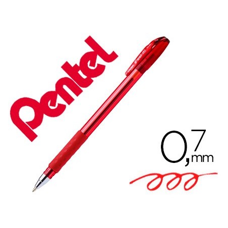 12un ESFEROGRAFICA PENTEL BX487 COM TAMPA NA COR VERMELHO