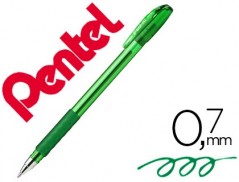 12un ESFEROGRAFICA PENTEL BX487 COM TAMPA NA COR VERDE