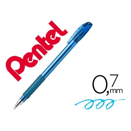 12un ESFEROGRAFICA PENTEL BX487 COM TAMPA NA COR AZUL CEU