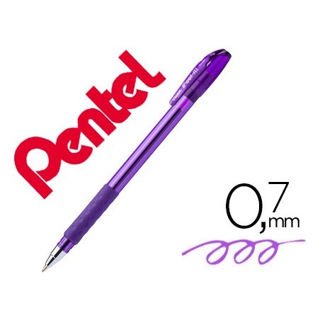 12un ESFEROGRAFICA PENTEL BX487 COM TAMPA NA COR VIOLETA