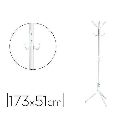 CABIDE METALICO Q-CONNECT BRANCO 8 SUPORTES 173X51 CM