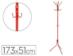 CABIDE METALICO Q-CONNECT VERMELHO 8 SUPORTES 173X51 CM