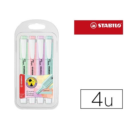 MARCADOR STABILO FLUORESCENTE SWING COOL COLOR PASTEL BOLSA