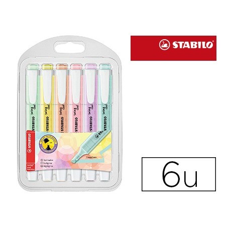MARCADOR STABILO FLUORESCENTE SWING COOL COLOR PASTEL BOLSA