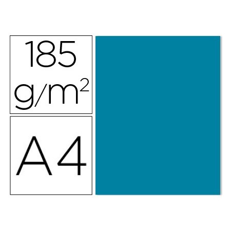 CARTOLINA GUARRO DIN A4 AZUL CARIBE 185 GR EMBALAGEM DE 50 F