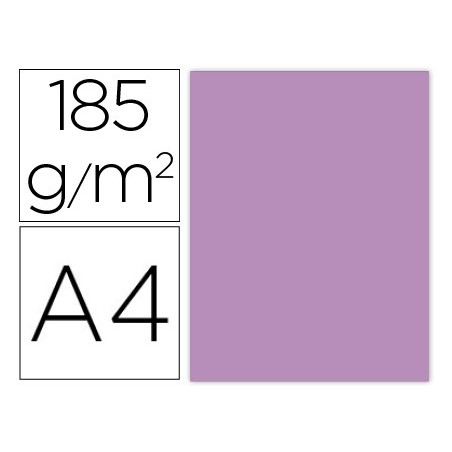 CARTOLINA GUARRO DIN A4 MALVA 185 GR EMBALAGEM DE 50 F