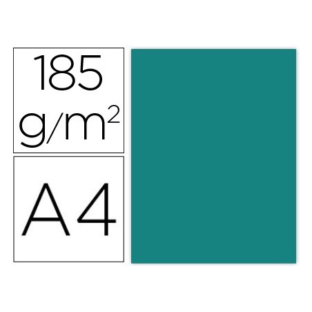 CARTOLINA GUARRO DIN A4 VERDE MENTA 185 GR EMBALAGEM DE 50 F